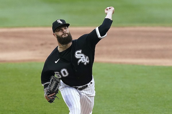 Chicago White Sox starting pitcher Lucas Giolito delivers a pitch