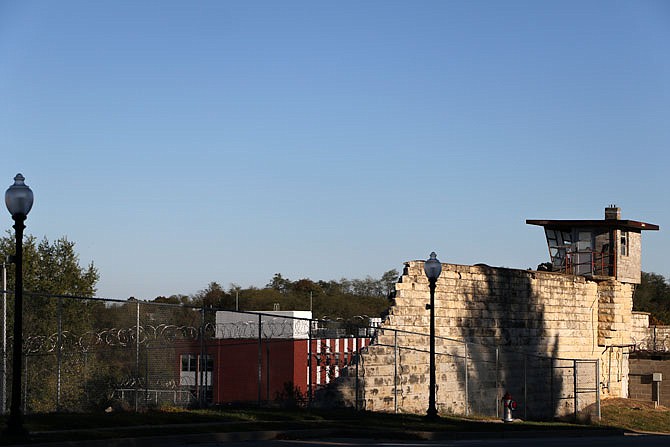 The walls bordering the former Missouri State Penitentiary are seen in this October 2020 News Tribune file photo.