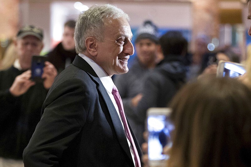 Carl Paladino speaks to members of the media at Trump Tower in New York in this Dec. 5, 2016 file photo. Paladino is running to represent a congressional district that includes suburbs of Buffalo, N.Y. (AP/Andrew Harnik)