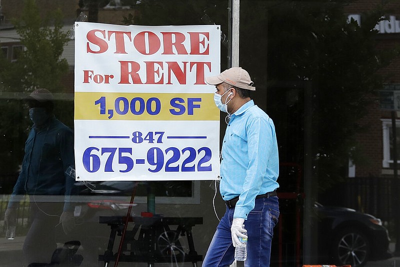 FILE - A Store For Rent sign is displayed at a retail property in Chicago, on June 20, 2020. (AP/Nam Y. Huh, File)