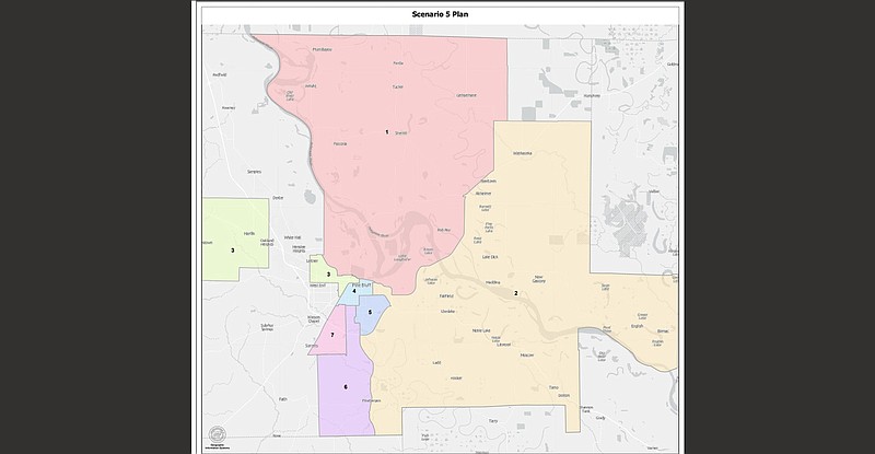 A map of the future Pine Bluff School District zones is shown. 
(Special to The Commercial/Pine Bluff School District)