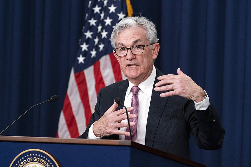 FILE - Federal Reserve Board Chair Jerome Powell speaks during a news conference at the Federal Reserve, Wednesday, May 4, 2022 in Washington. (Associated Press)