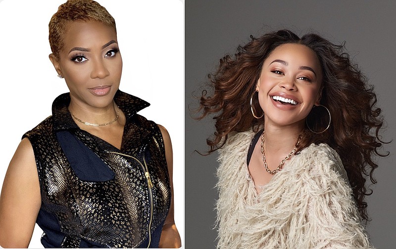 MC Lyte (left) and gospel singer Evvie McKinney are part of the Juneteenth live music lineup Saturday near the Mosaic Templars Cultural Center in Little Rock. (Special to the Democrat-Gazette and Special to the Democrat-Gazette/Motown Gospel/Capitol CMG)