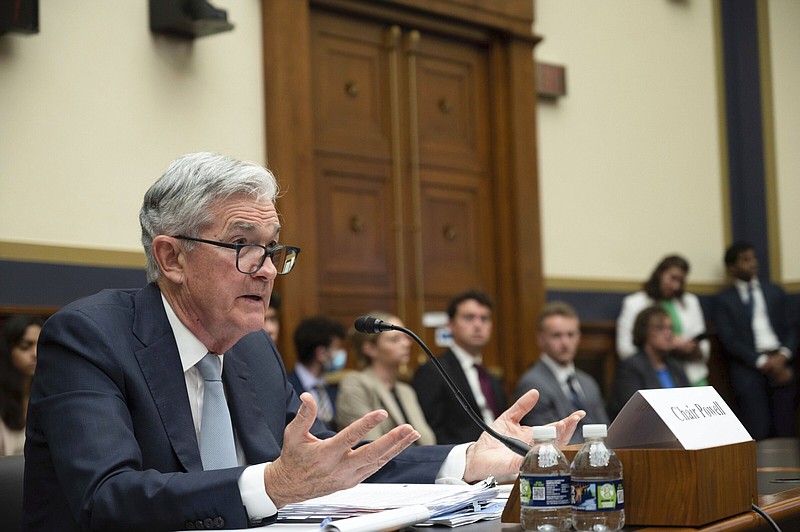 Federal Reserve Chairman Jerome Powell testifies Thursday before the House Financial Services Committee in Washington.
(AP/Kevin Wolf)
