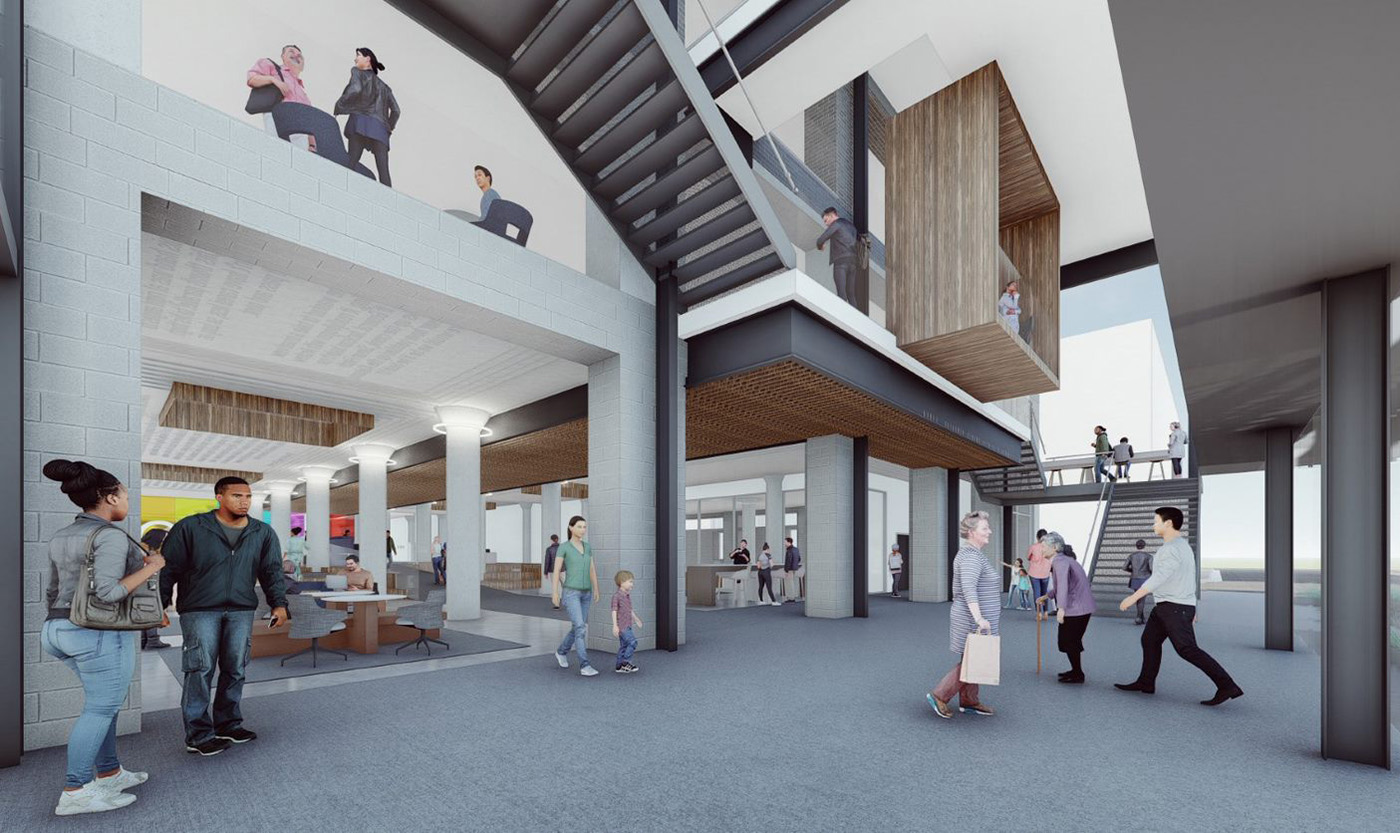 Preliminary architectural renderings show remodeled Main Library of the Central Arkansas Library System - Vimarsana News
