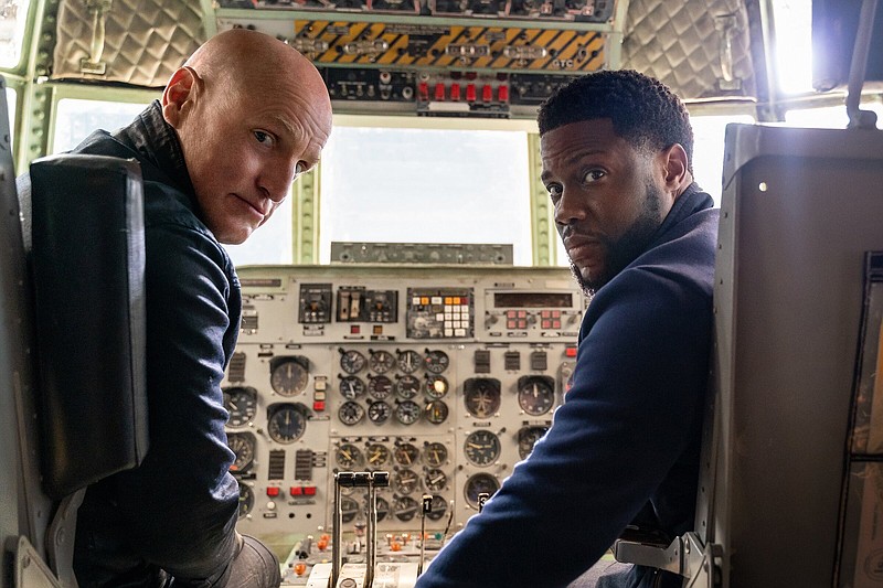 The most dangerous game: A terrifying assassin/torturer (Woody Harrelson) meets and co-opts his impostor, a suburban husband named Teddy (Kevin Hart), in Netflix’s allegedly funny thriller “The Man From Toronto.”