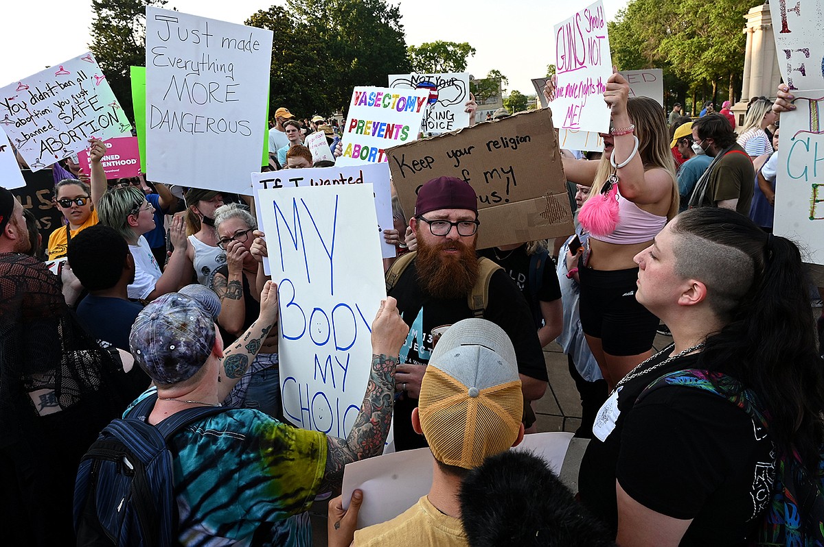 Around 200 Arkansans attend abortion-ruling protest at state Capitol ...