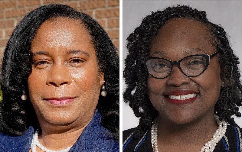 Lanette Frazier (left), an African Methodist Episcopal pastor who won a Democratic primary runoff to unseat Ivan Whitfield as Pine Bluff Ward 3 council member, and state Rep. Vivian Flowers, D-Pine Bluff, are shown in these undated file photos.