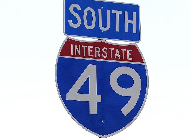 I-49 road sign shown here.
