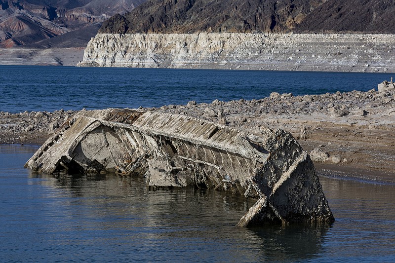 This WWII-era Higgins landing craft once lay 185 feet below the surface of Nevada’s Lake Mead. About 1,500 “Higgins boats” were deployed at Normandy on June 6, 1944, for the D-Day invasion.
(AP/Las Vegas Review-Journal/L.E. Baskow)