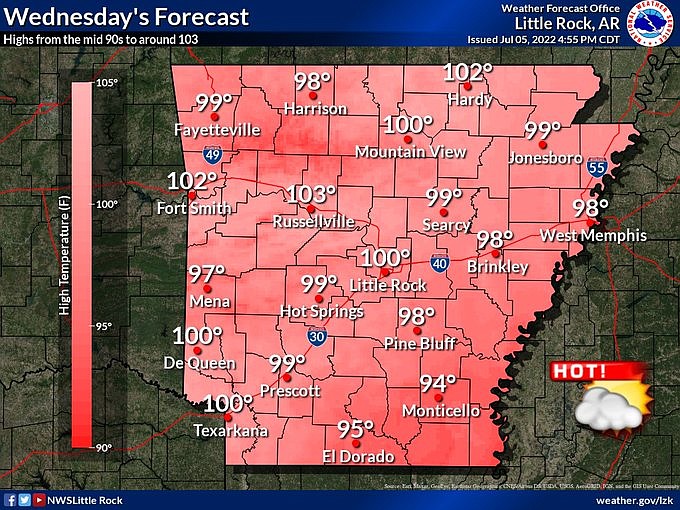 Cooling centers open in Little Rock area as highs approach 100 degrees