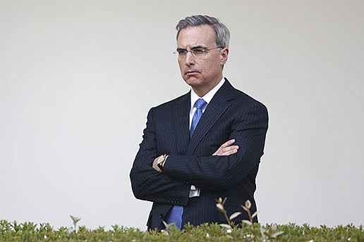 Then-White House counsel Pat Cipollone listens as President Donald Trump speaks March 29, 2020, at a coronavirus task force briefing in the Rose Garden of the White House. Cipollone, who was a witness to pivotal moments in Trump’s push to invalidate the 2020 election results, reportedly will sit for a videotaped, transcribed interview with the House panel investigating the Jan. 6, 2021, attack on the U.S. Capitol.
(AP/Patrick Semansky)