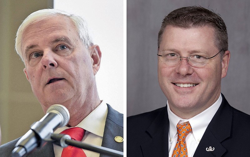 U.S. Reps. Steve Womack (left) and Rick Crawford, both R-Ark., are shown in these undated file photos. (Arkansas Democrat-Gazette file photos)