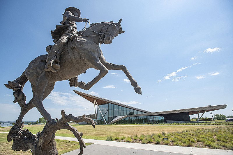 The 13-foot-tall Lighthorse statue stands before the United States Marshals Museum, seen here on Friday in Fort Smith.
(NWA Democrat-Gazette/Hank Layton)