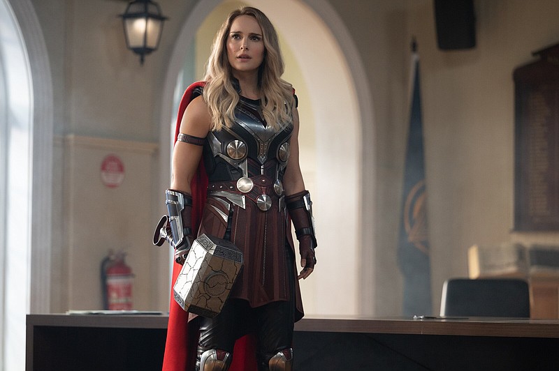 Natalie Portman is Mighty Thor (aka Jane Foster) (aka Thor’s ex) in “Thor: Love and Thunder.” The film took first place with $143 million at U.S. cinemas last week.