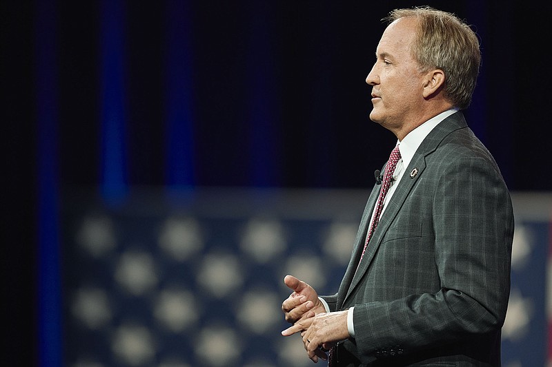 Texas Attorney General Ken Paxton, shown speaking July 11 at the Conservative Political Action Conference in Dallas, filed a lawsuit Thursday claiming President Joe Biden’s executive order on emergency access to abortions is “flouting the Supreme Court’s ruling before the ink is dry.”
(The New York Times/Cooper Neill)