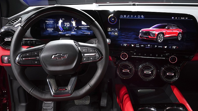 The dashboard of a 2024 Chevrolet SS electric vehicle was displayed earlier this month in Warren, Mich.
(AP/Paul Sancya)