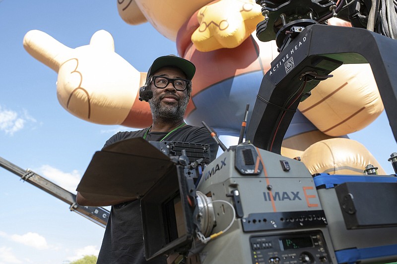 Writer-director Jordan Peele works with an IMAX camera rig on the set of his audacious new horror film cum critique of American celebrity culture “Nope.”