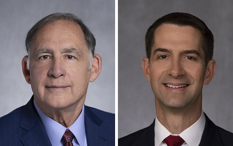 U.S. Sens. John Boozman (left) and Tom Cotton, both R-Ark., are shown in this undated combination photo.