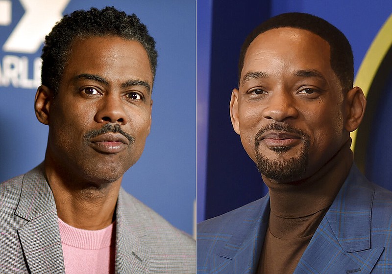 FILE - In this combination of file photos, Chris Rock, left, appears at the the FX portion of the Television Critics Association Winter press tour in Pasadena, Calif., on Jan. 9, 2020; and Will Smith appears at the 94th Academy Awards nominees luncheon in Los Angeles on March 7, 2022. (AP/File)
