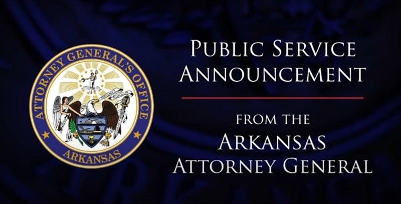 The logo for the public service announcements sponsored by the Arkansas attorney general's office's is shown in this undated screenshot. Arkansas Attorney General Leslie Rutledge spent $969,587 in state funds on television and radio ads in fiscal 2021 that ended June 30, 2021, and $2.26 million in fiscal 2020 that ended June 30, 2020, a year in which the ads were branded as the "Rutledge Report."