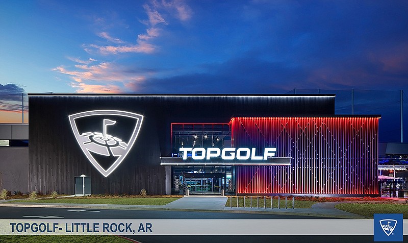 Artist rendering of proposed Topgolf location in Little Rock. Courtesy of Topgolf Entertainment Group.