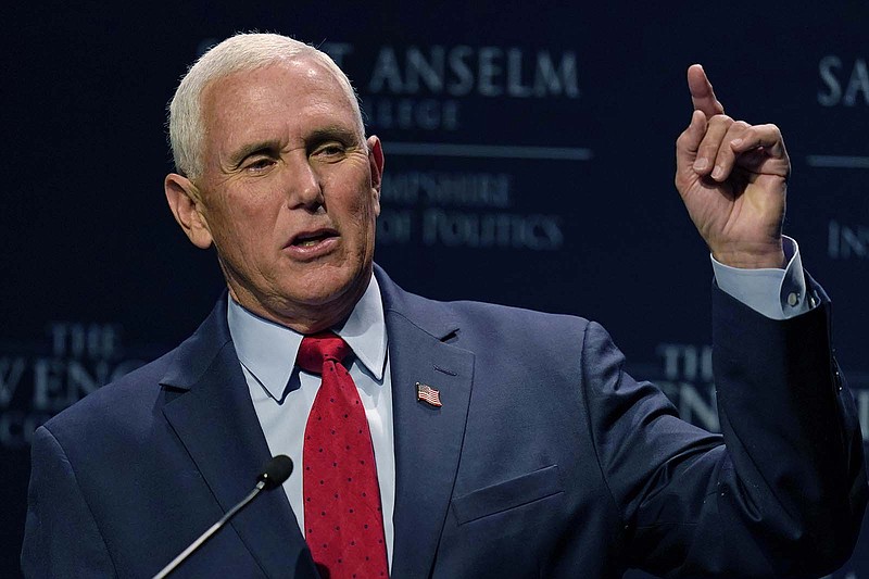 At an appearance Wednesday in Manchester, N.H., former Vice President Mike Pence urged Republicans to stop attacking the FBI, contending that the GOP “is the party of law and order.” He added that he would give “due consideration” if asked to testify before the House committee investigating the Jan. 6, 2021, riot at the U.S. Capitol.
(AP/Charles Krupa)