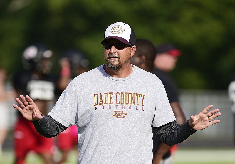 Staff file photo by Robin Rudd / Dade County football coach Jeff Poston expects tough competition this year in Region 7-A Division I, where the Wolverines are one of four former Class AA programs.