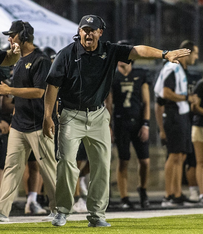 Jody Grant head football coach of Bentonville Tiger Stadium, Bentonville, AR, on Friday, September 3, 2021 / Special to NWADG David Beach