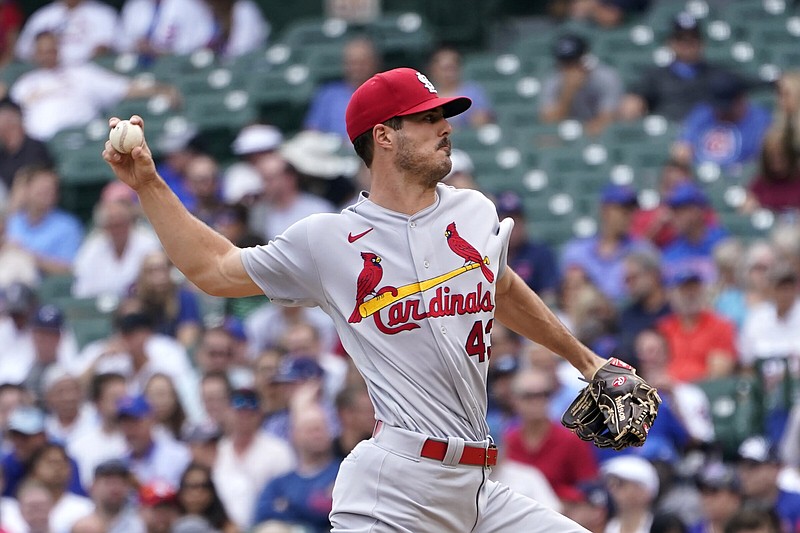 Right-hander Dakota Hudson pitched a season-high seven innings of five-hit ball Thursday as the St. Louis Cardinals beat the Chicago Cubs 8-3 at Wrigley Field in Chicago.
(AP/Charles Rex Arbogast)