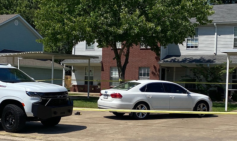 Bentonville Police are investigating a man's shooting death Thursday in the 300 block of Rose Garden Lane, just south of downtown. (NWA Democrat-Gazette/TRACY NEAL)..