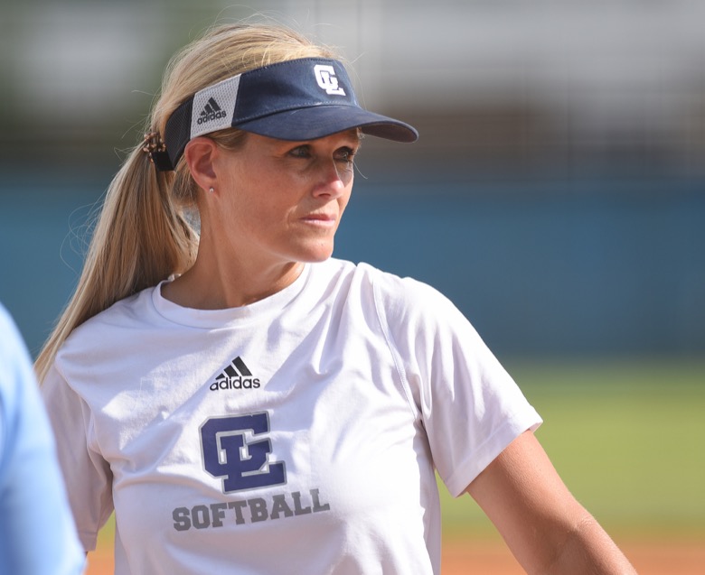 Staff photo by Matt Hamilton / Gordon Lee head coach Dana Mull looks to the dugout before the start of the game on Tuesday, August 30, 2022 at Ringgold High School.