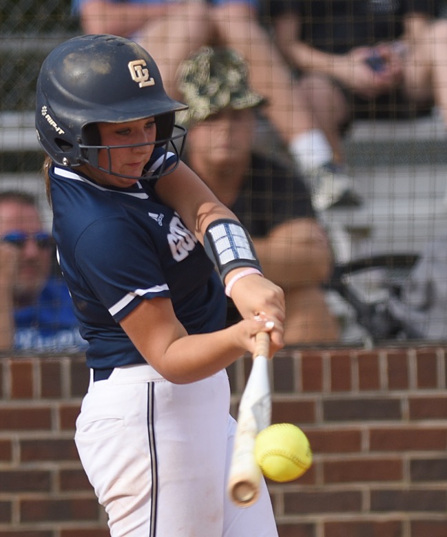 Staff photo by Matt Hamilton / Gordon Lee (12) Gracie Helton connects with a pitch during their game against Ringgold on Tuesday, August 30, 2022 at Ringgold High School.