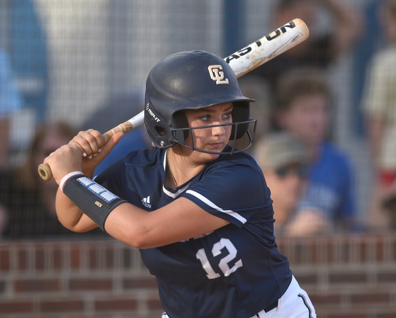 Staff photo by Matt Hamilton / Gordon Lee (12) Gracie Helton squares up at the plate on Tuesday, August 30, 2022 at Ringgold High School.