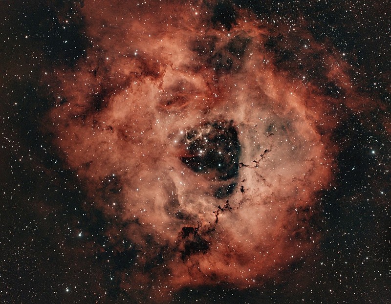 Photo contributed by Jim Lemons / The Rosette Nebula is an emission nebula, made of clouds of gas.