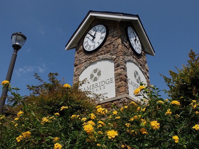 Staff File Photo / The clock tower at Cambridge Square development faces U.S. Highway 11, (Lee Highway), just west of The Honors Course in Ooltewah.