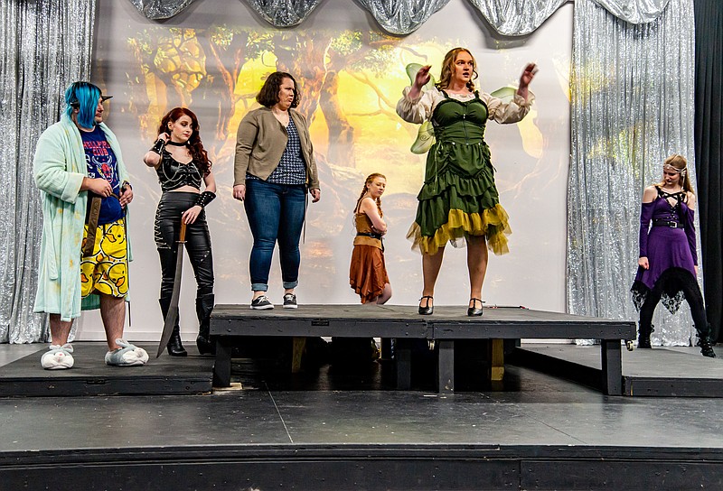 Skylar Nelson plays Farrah the Fairy as the cast of "She Kills Monsters" rehearses at Capital City Productions.  The show runs from September 8-10.  (Ken Barnes/News Tribune)