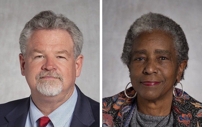 Arkansas state Sens. Alan Clark (left), R-Lonsdale, and Stephanie Flowers, D-Pine Bluff, are shown in these undated courtesy photos.