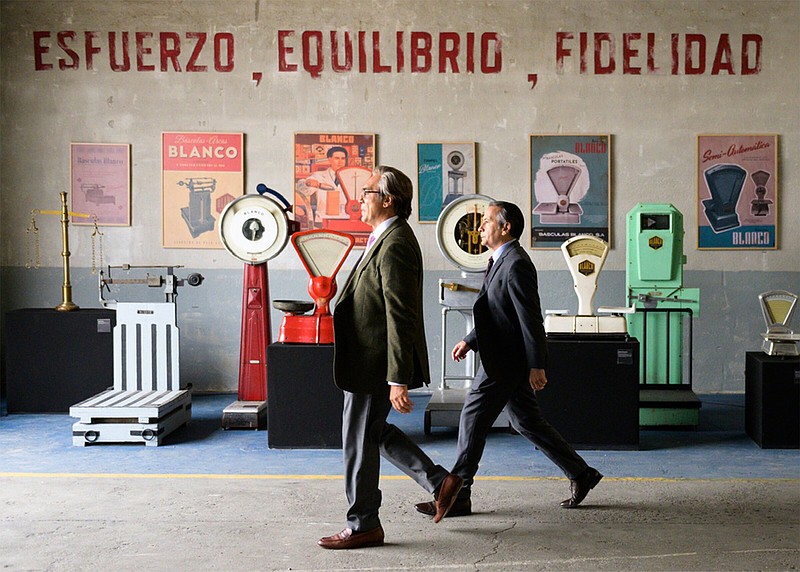Factory CEO Julio Blanco (Javier Bardem, left) takes an active interest in the lives of his employees in Fernando Leon de Aranoa’s “The Good Boss.”