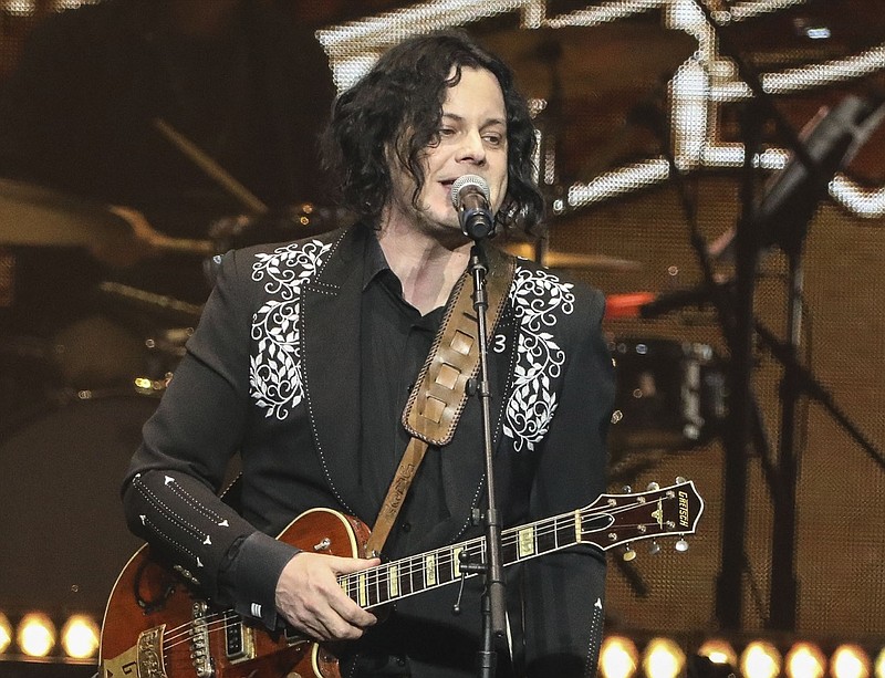 FILE - This April 1, 2019 file photo shows Jack White performing at Loretta Lynn's 87th Birthday Tribute in Nashville, Tenn.(Photo by Al Wagner/Invision/AP, File)