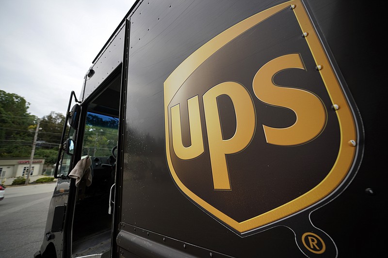 This is the UPS logo on the side of a delivery truck in Mount Lebanon, Pa., on Tuesday, Sept. 21, 2021. (AP Photo/Gene J. Puskar)