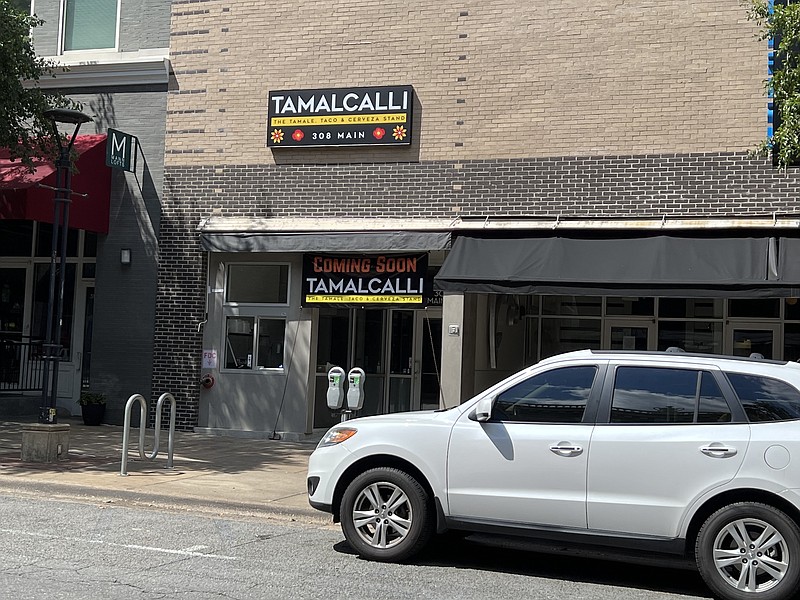 Tamalcalli, the Tamale, Taco & Cerveza Stand, is pending in the shotgun space at Little Rock’s 308 Main St. (Arkansas Democrat-Gazette/Eric E. Harrison)