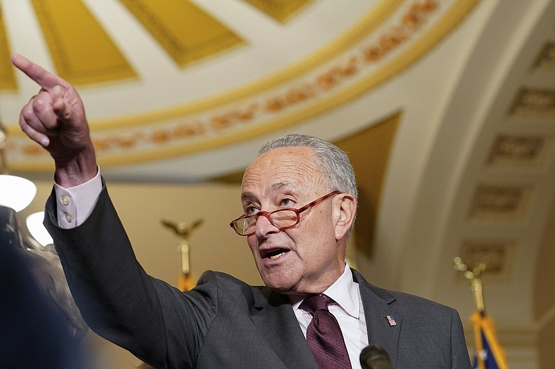 “I hope there will be 10 Republicans to support it,” Senate Majority Leader Charles Schumer said Wednesday of legislation protecting same-sex marriage.
(AP/Mariam Zuhaib)