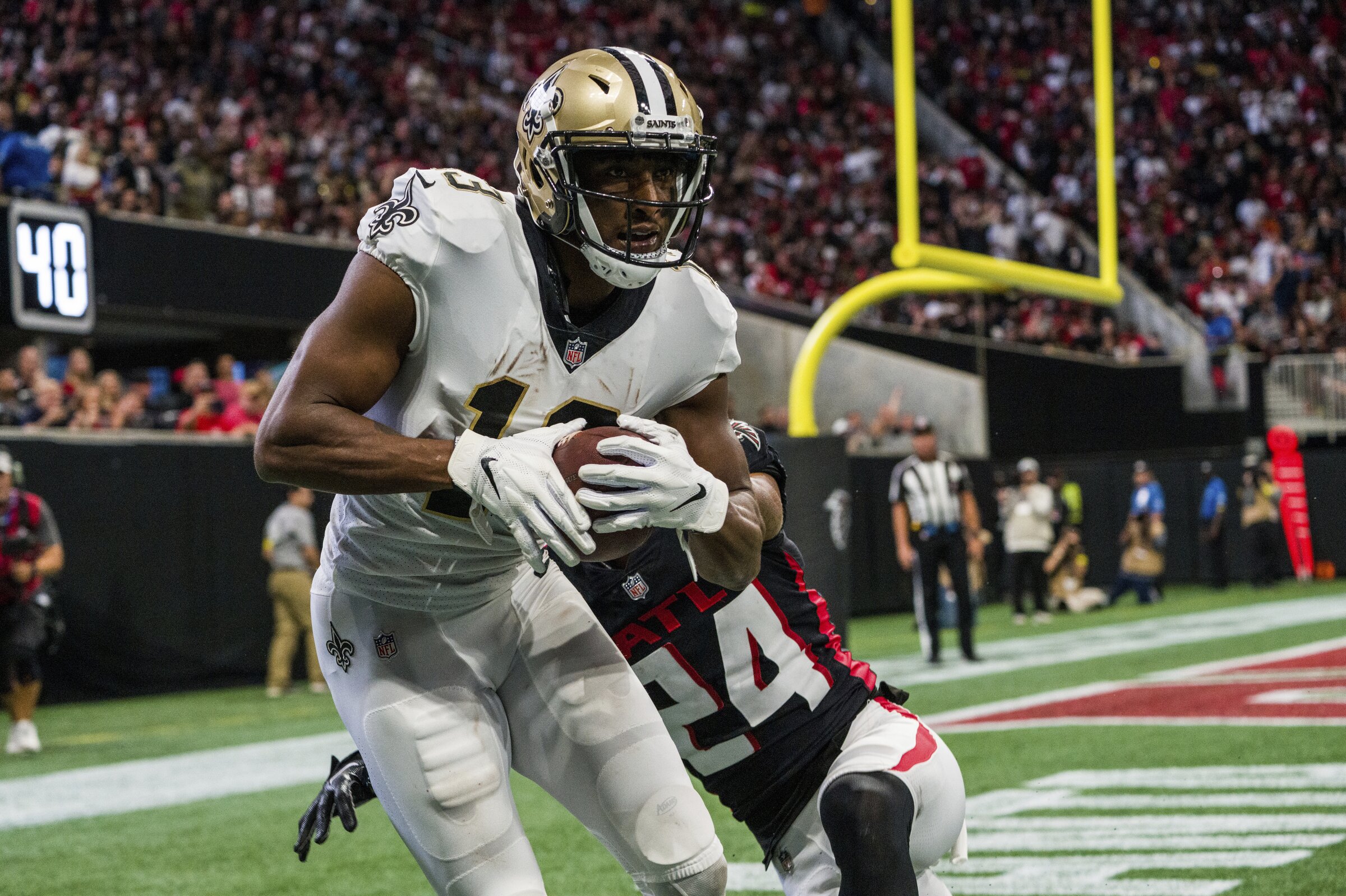 Saints get going late, foil Falcons