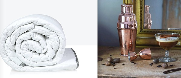 Tools & Toys: Eli & Elm Weighted Comforter and CMK Vintage Inspired Cocktail Shaker & Jigger - Vimarsana News