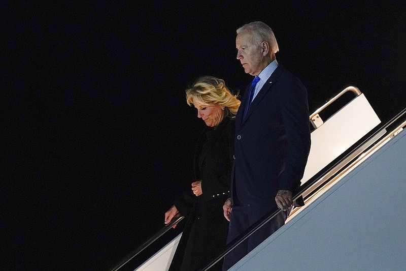 President Joe Biden and first lady Jill Biden arrive in London late Saturday to attend the funeral for Queen Elizabeth II.
(AP/Susan Walsh)