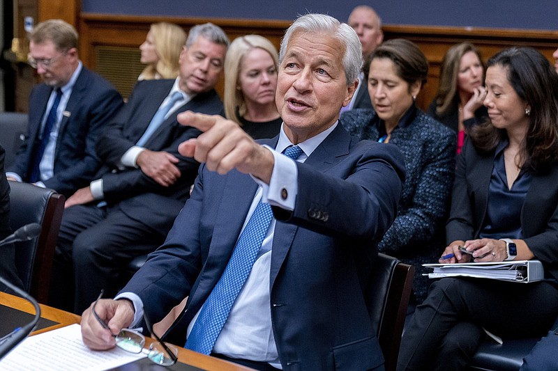 JPMorgan Chase & Co. Chairman and Chief Executive Officer Jamie Dimon appears Wednesday before a House Committee on Financial Services Committee hearing on Capitol Hill in Washington.
(AP/Andrew Harnik)