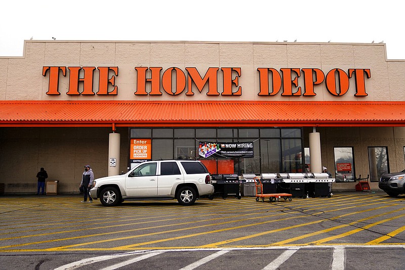 FILE - The Home Depot improvement store is seen in Philadelphia, Feb. 22, 2022. Home Depot workers in Philadelphia have filed a petition with the federal labor board to form what could be the first store-wide union at the worldâ€™s largest home improvement retailer. The petition, filed with the National Labor Relations Board, seeks to form a collective bargaining unit for 274 employees who work in merchandising, specialty and operations. (AP Photo/Matt Rourke, file)
