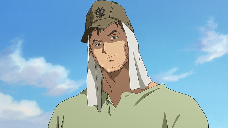Cucuruz Doan (voiced by Shunsuke Takeuchi) was a mobile suit pilot for the Principality of Zeon, but he defected to establish a sanctuary for orphans on a South Pacific island. That’s only the beginning of the story told in “Mobile Suit Gundam: Cucucruz Doan’s Island.”
