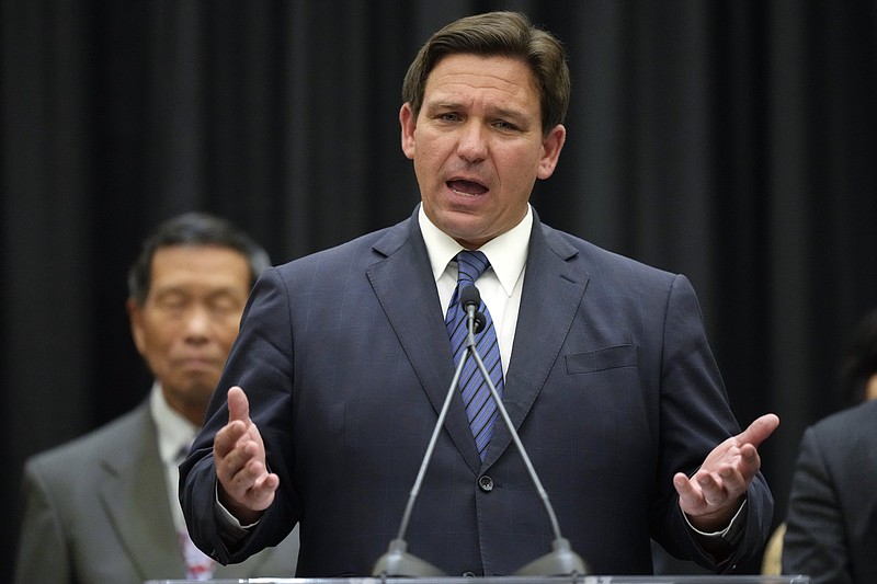 Florida Gov. Ron DeSantis speaks during a press conference, Thursday, Sept. 22, 2022, in Miami. (AP Photo/Rebecca Blackwell, File)